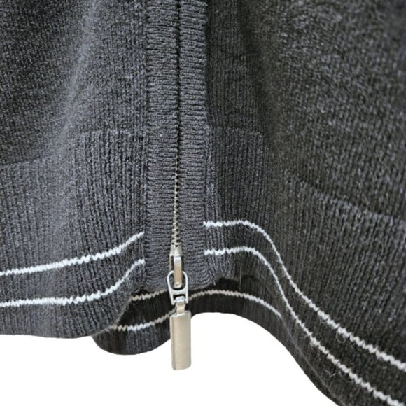 Faded Glory Black Stretch Knit Zip Up Sweater - L (12/14) - Picture 4 of 7